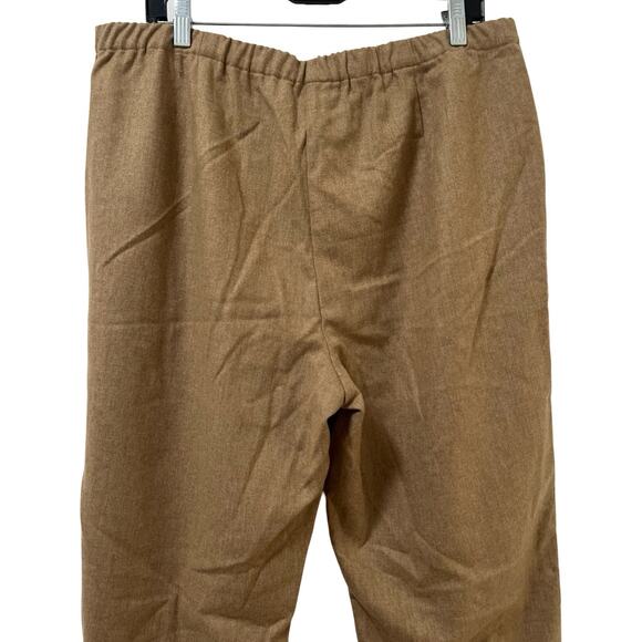 Eileen Fisher Felted Wool Tapered Ankle Pants Size L Honey Office Capsule NWT - Picture 4 of 7